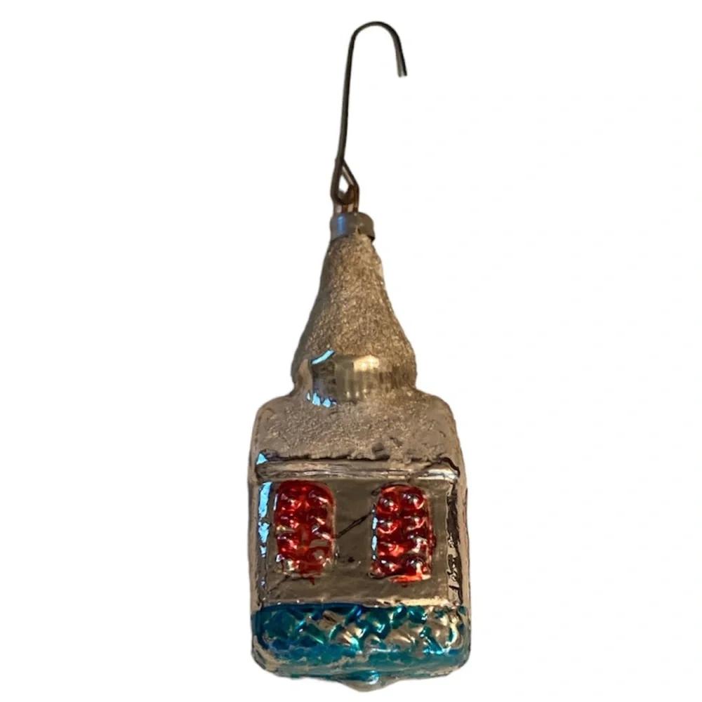 Vintage Rare Handblown Mercury Glass Antique Christmas Tree Ornament